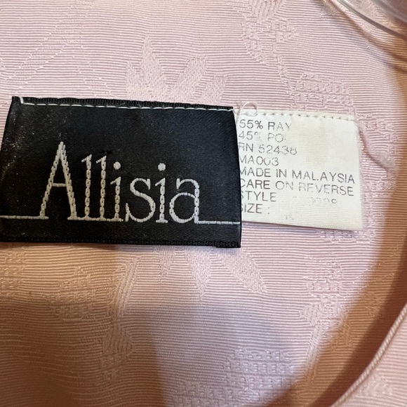 Alisa Light Pink Damask Women's Blazer Suit Jacket and Skirt. Size 10 - Picture 5 of 9